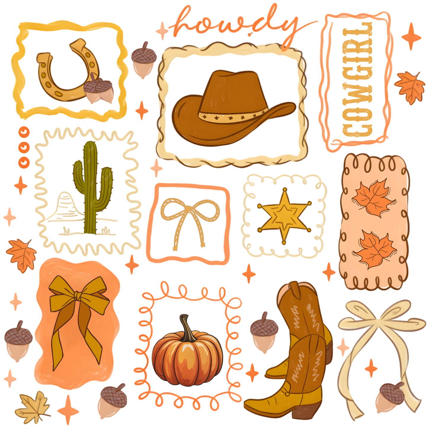 Autumn Cowgirl Tote Bag – Western Fall Vibes | Long Handle | Howdy