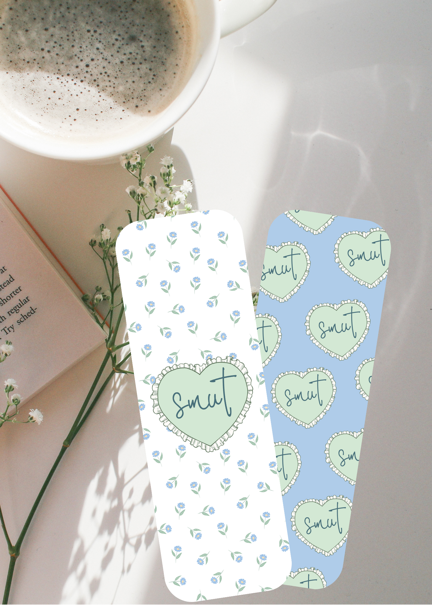 SMUT Pastel Bookmarks - Set of 2 (Lavender, Pale Blue or Pink)