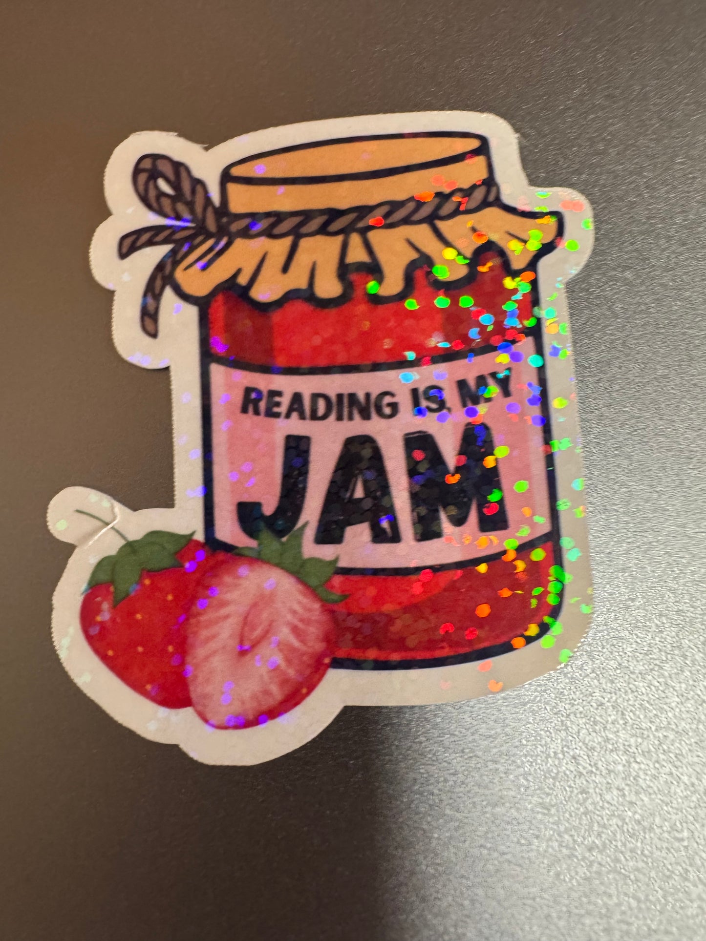 Reading is my Jam - Glitter Vinyl Sticker