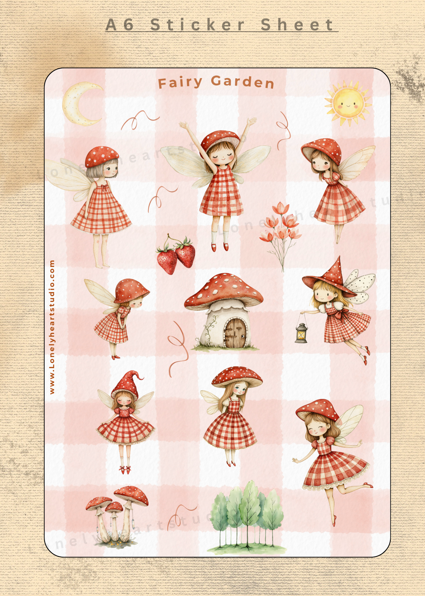 Fairy Garden Whimsical A6 Sticker Sheet