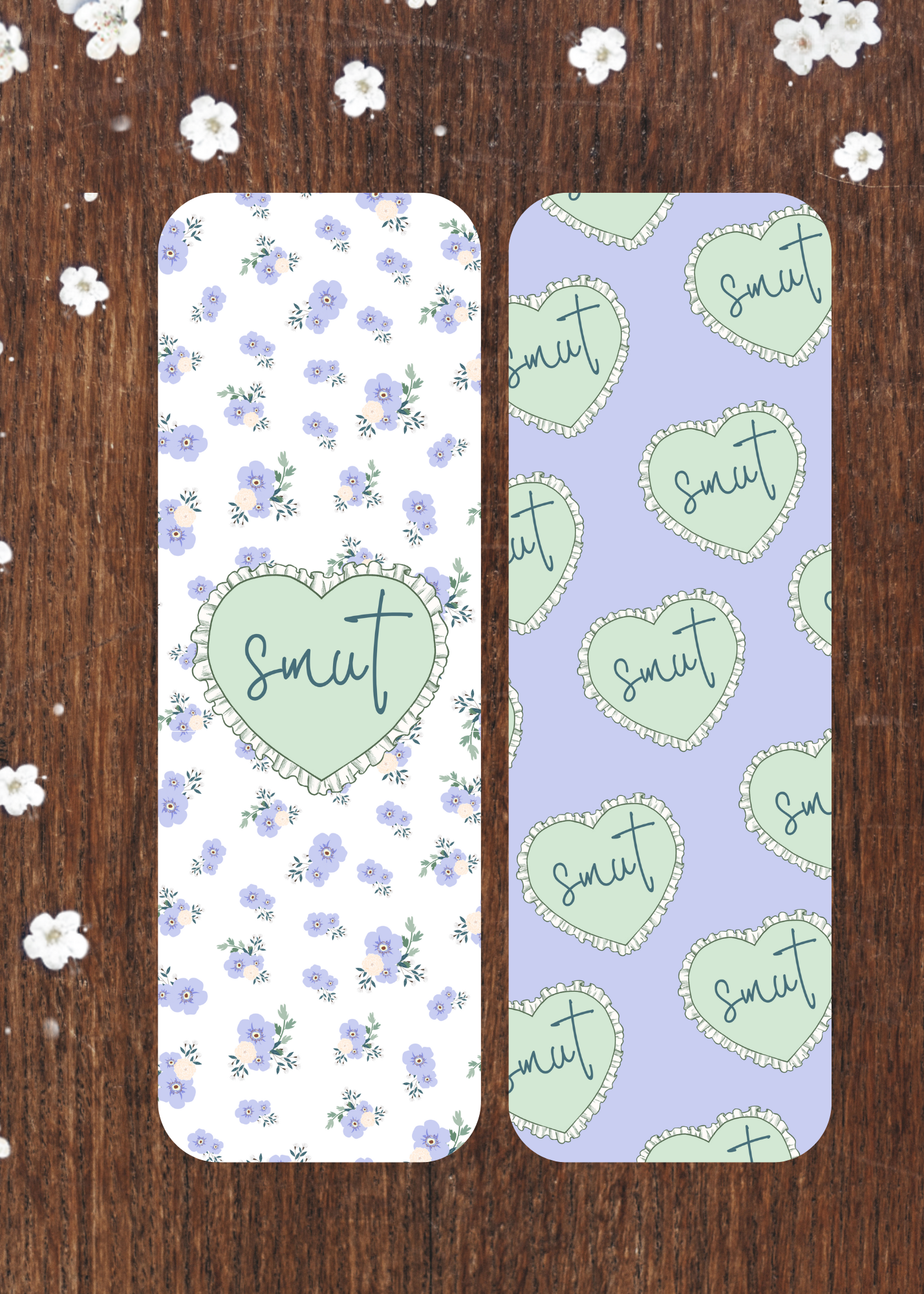 SMUT Pastel Bookmarks - Set of 2 (Lavender, Pale Blue or Pink)