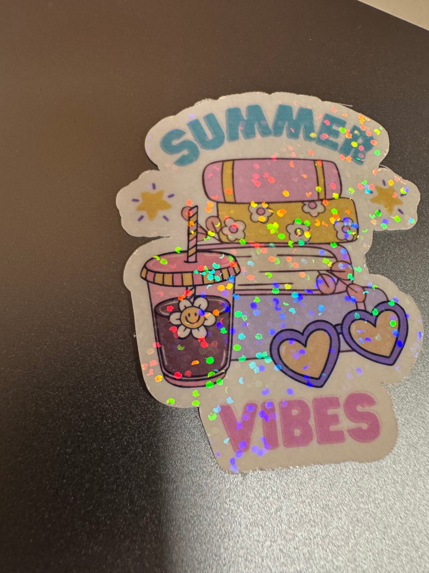 Summer Vibes - Glitter Vinyl Sticker