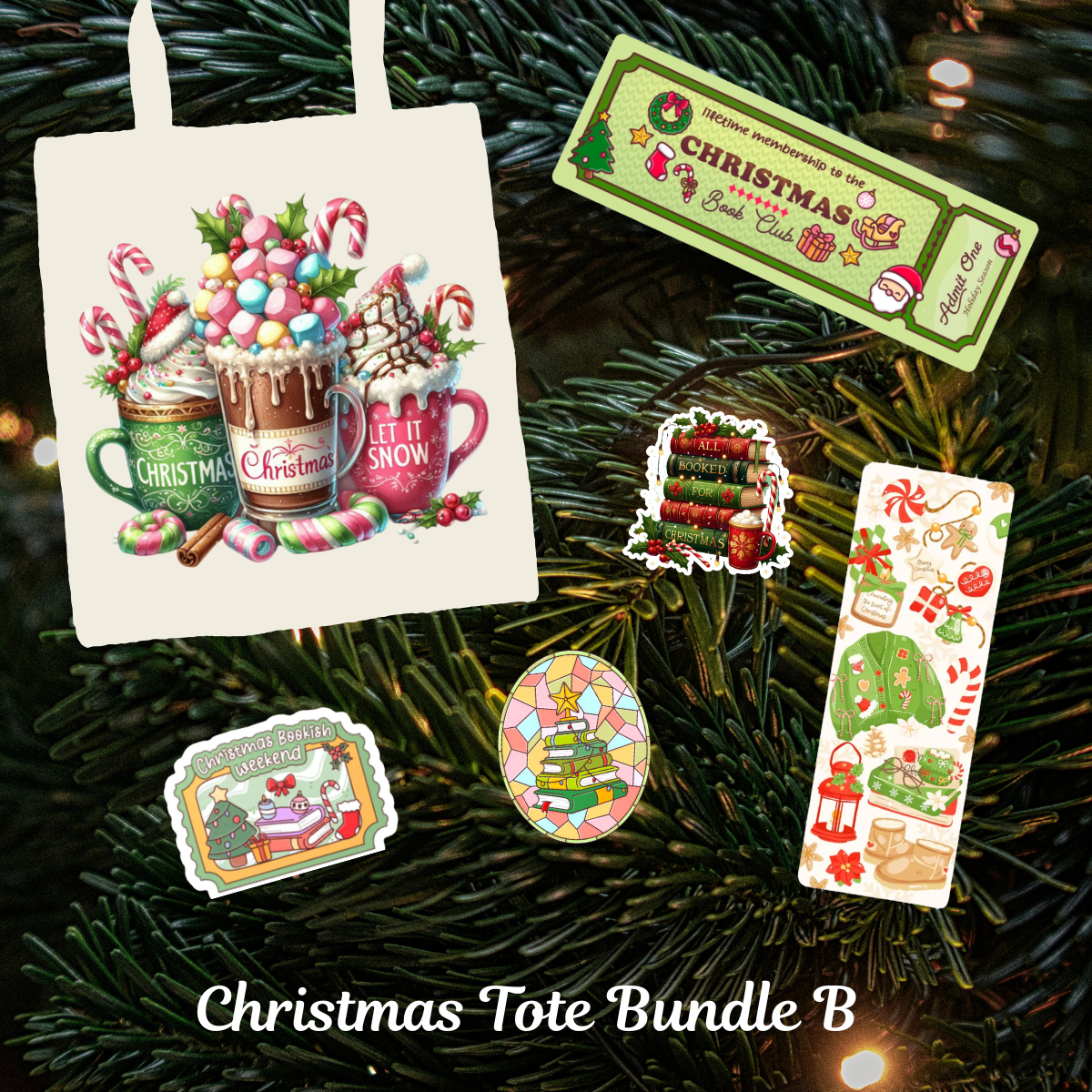 🎄 Christmas Collection Bundles - Stickers, Bookmarks, Tote and Mugs
