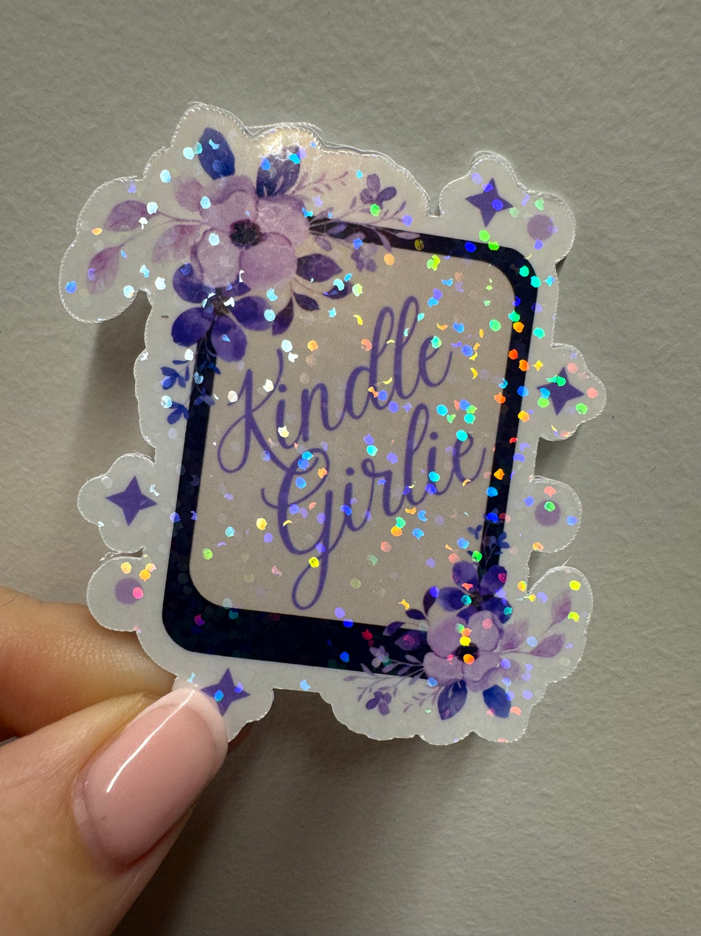 Kindle Girlie Purple - Glitter Vinyl Sticker