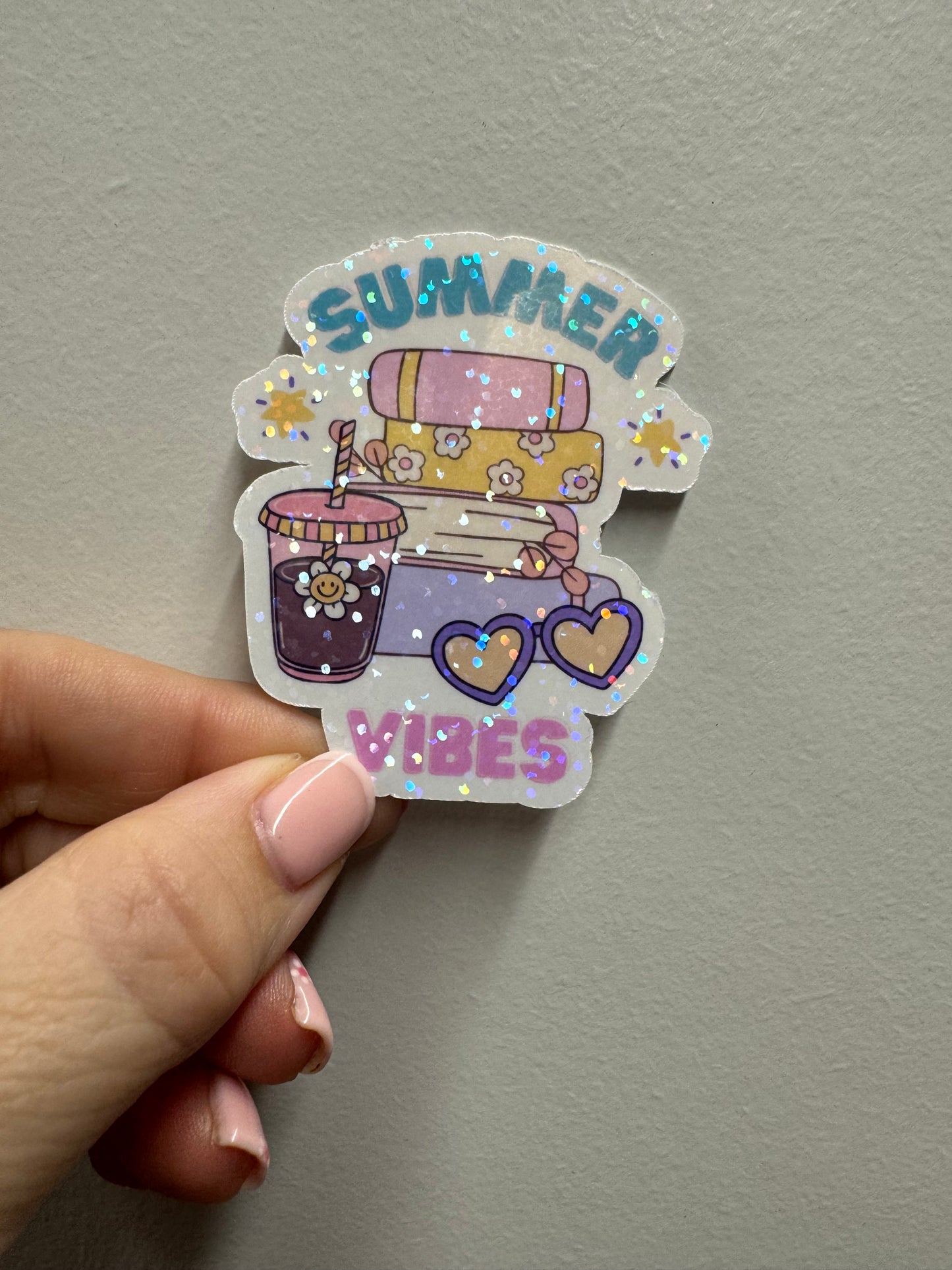 Summer Vibes - Glitter Vinyl Sticker