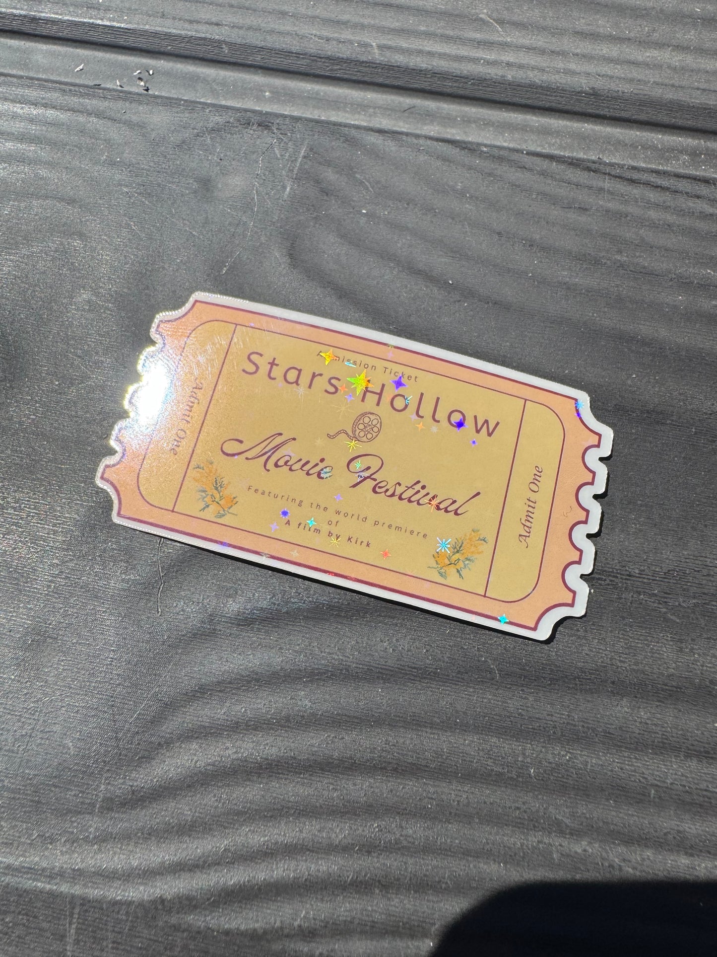 Gilmore Girls inspired 'Movie Festival Ticket' - Glitter Vinyl Sticker