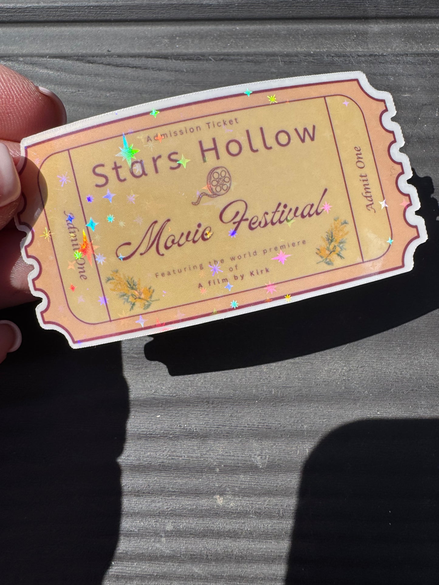 Gilmore Girls inspired 'Movie Festival Ticket' - Glitter Vinyl Sticker