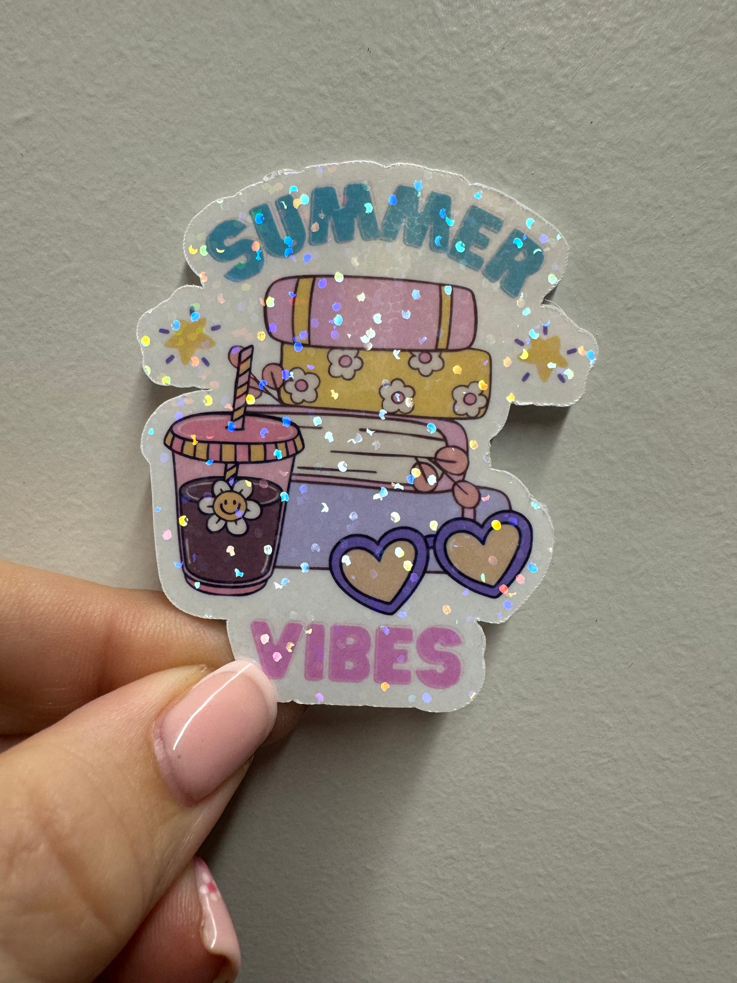 Summer Vibes - Glitter Vinyl Sticker