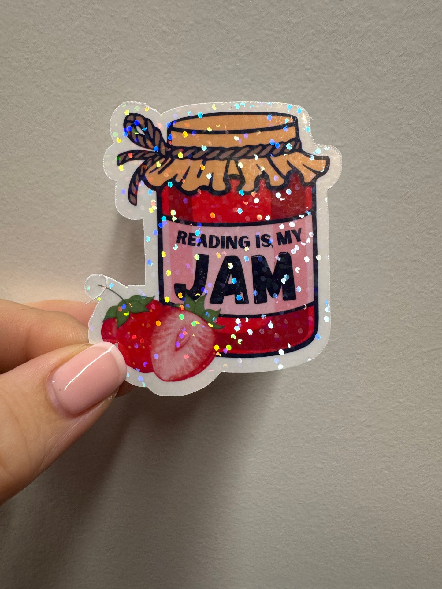 Reading is my Jam - Glitter Vinyl Sticker
