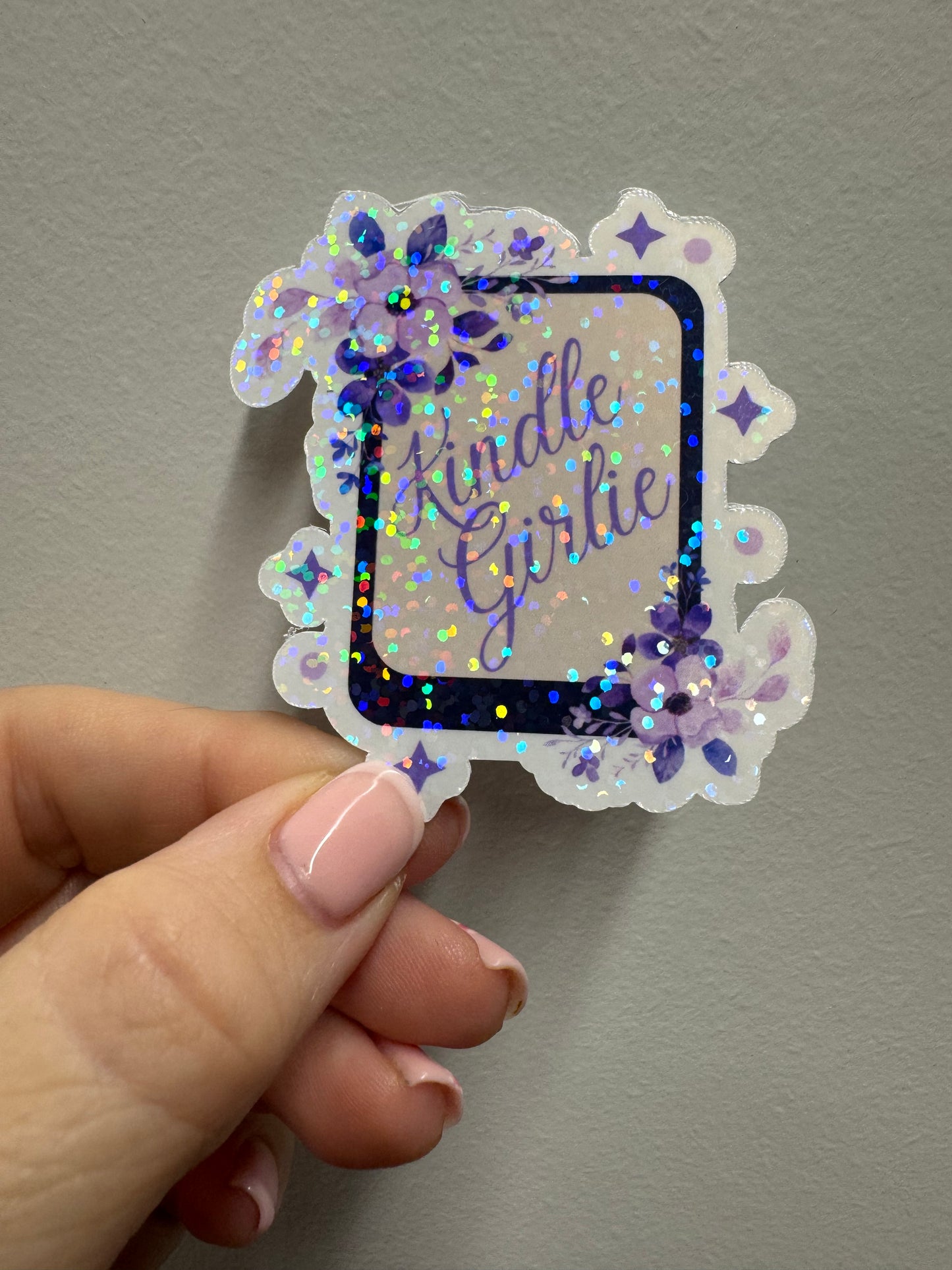 Kindle Girlie Purple - Glitter Vinyl Sticker