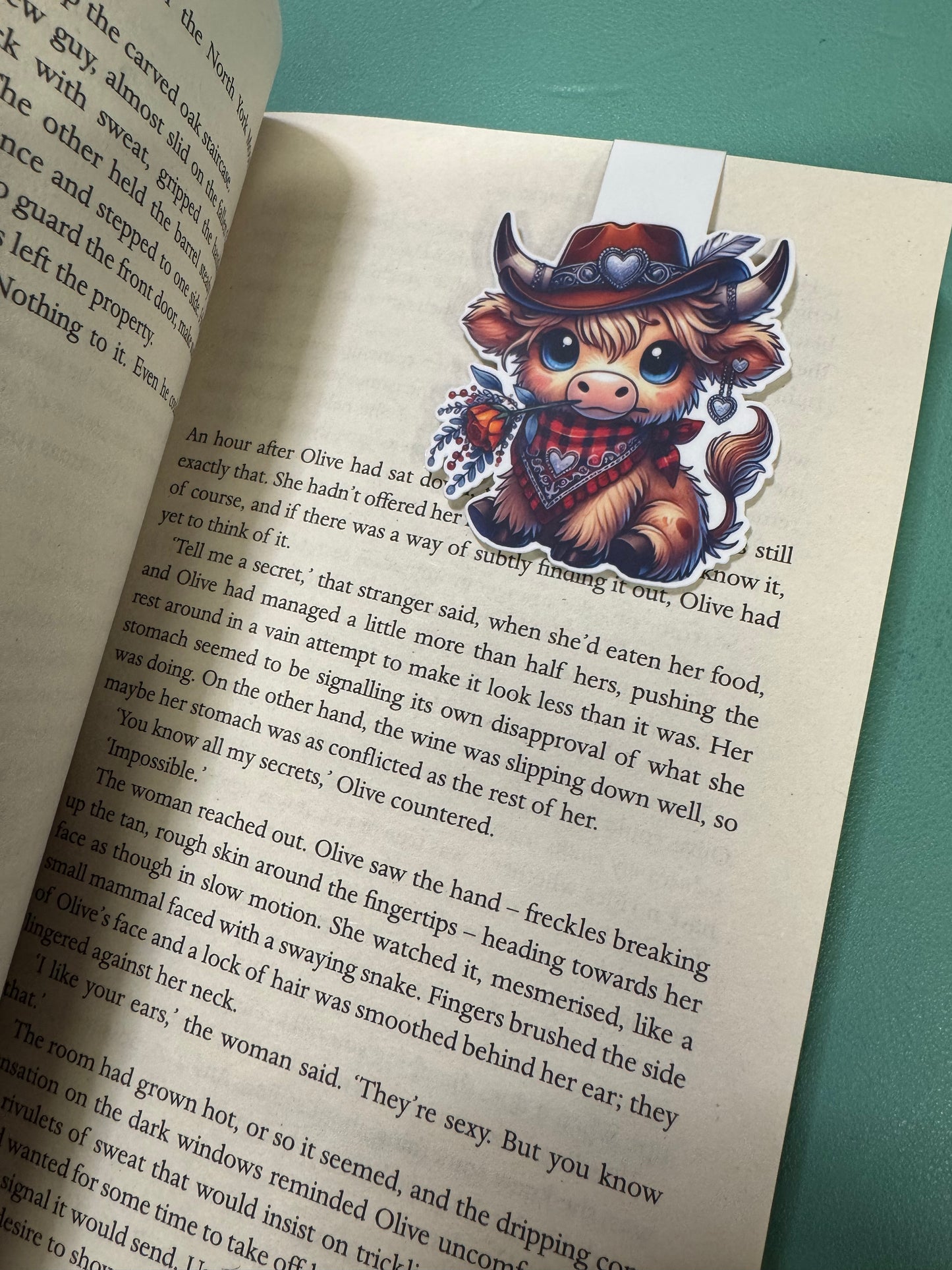 Highland Cow Cowboy Magnetic Bookmark