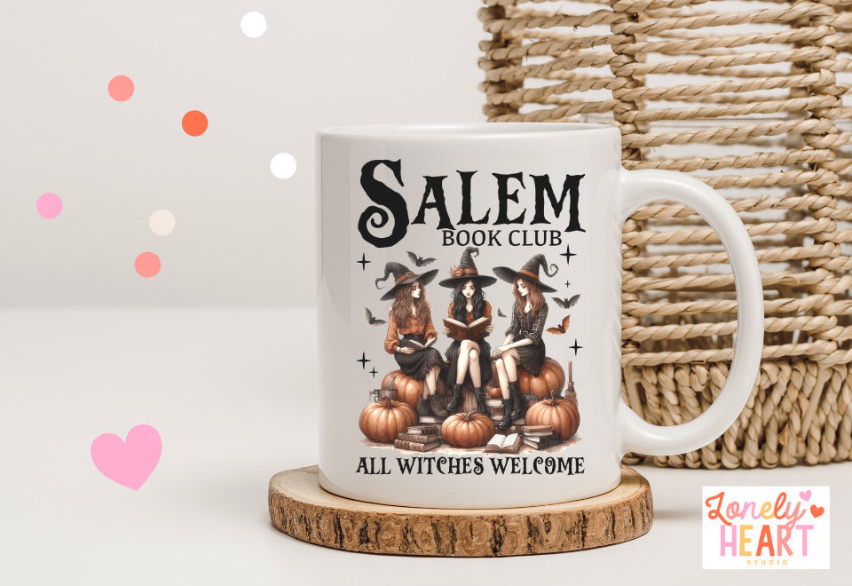 SALEM Book Club - Tote, Mug and Coaster - Halloween, Witches, Drinkware