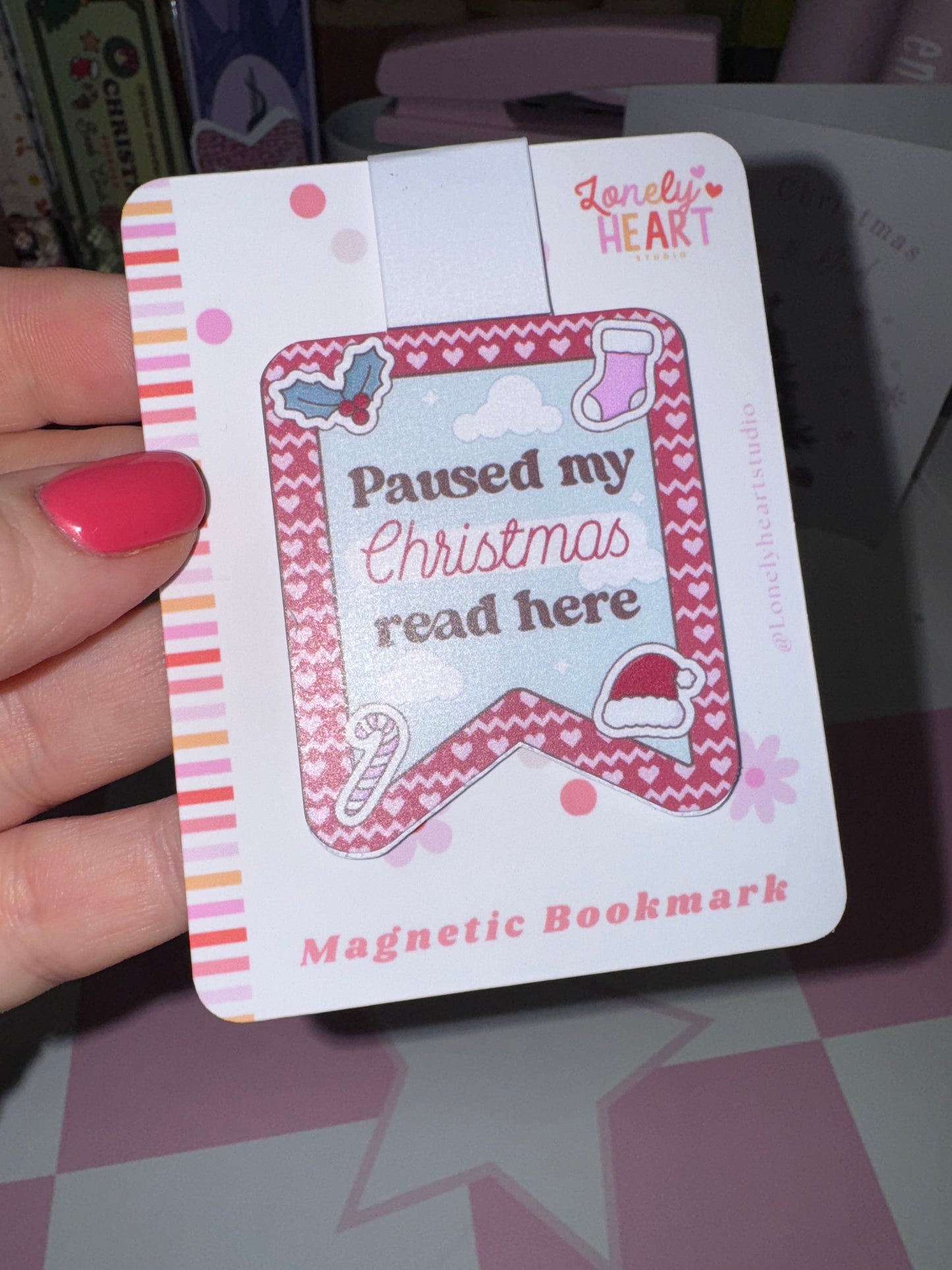 I Paused my Christmas Read here - Magnetic bookmark