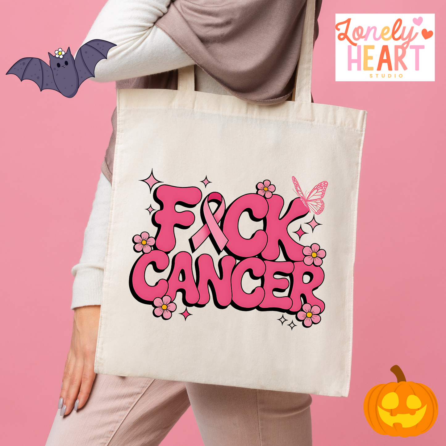 🎀 Breast Cancer Awareness Tote Bags (20% Donated to Cancer Research)