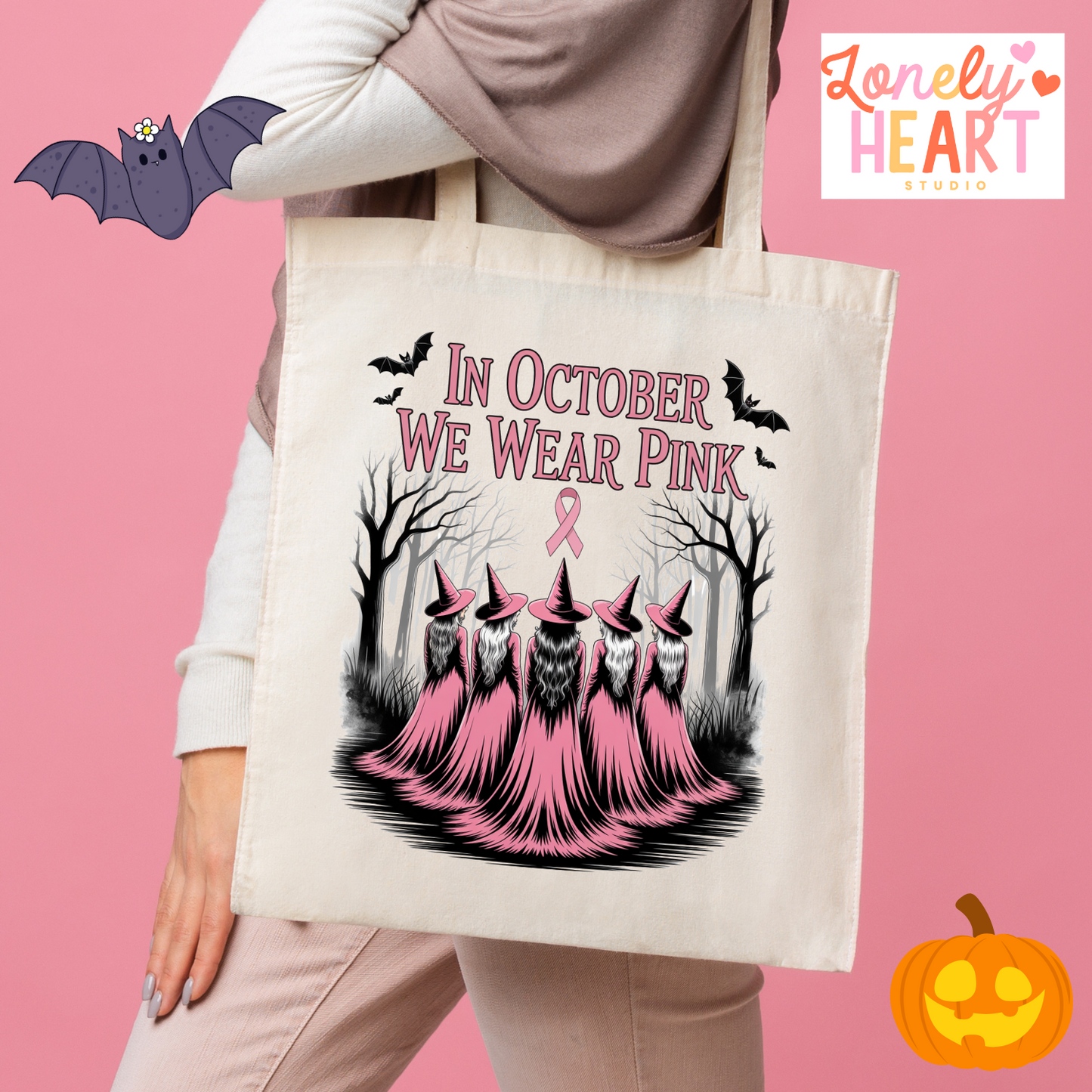 🎀 Breast Cancer Awareness Tote Bags (20% Donated to Cancer Research)