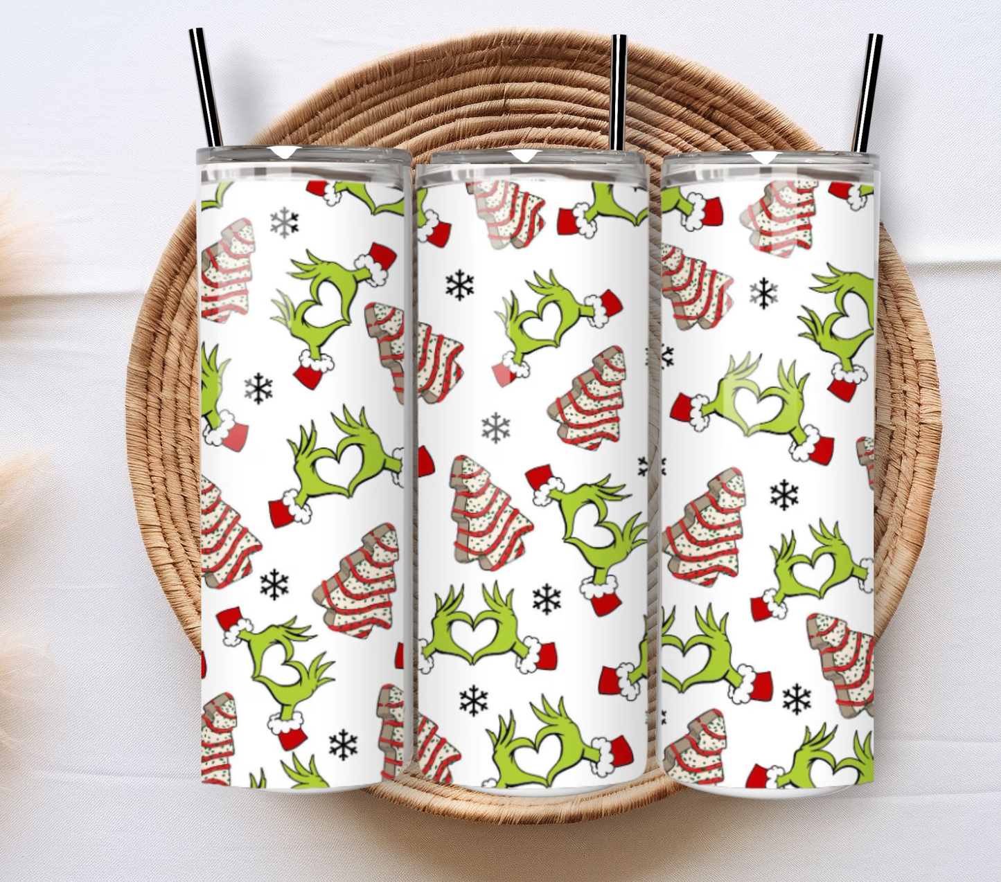 Christmas 20oz Tumbler – Festive Stainless Steel Insulated with metal straw - perfect for hot and cold drinks