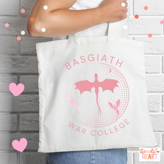 Fourth Wing, Basgiath War College Coquette Pink- Tote bag