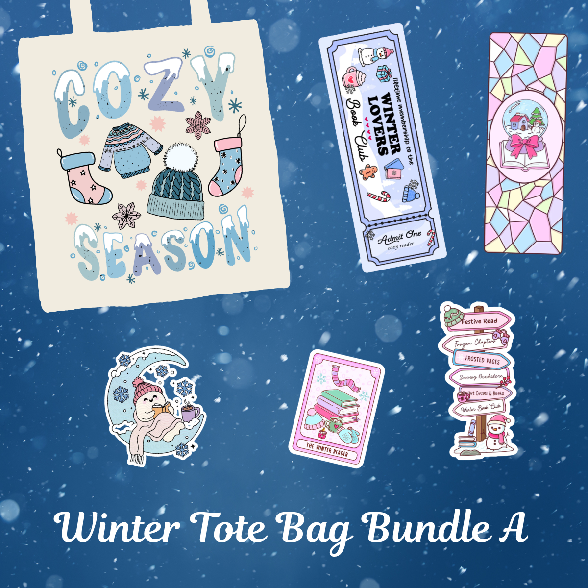 ❄️ Winter Collection Bundles - Stickers, Bookmarks, Tote and Mugs