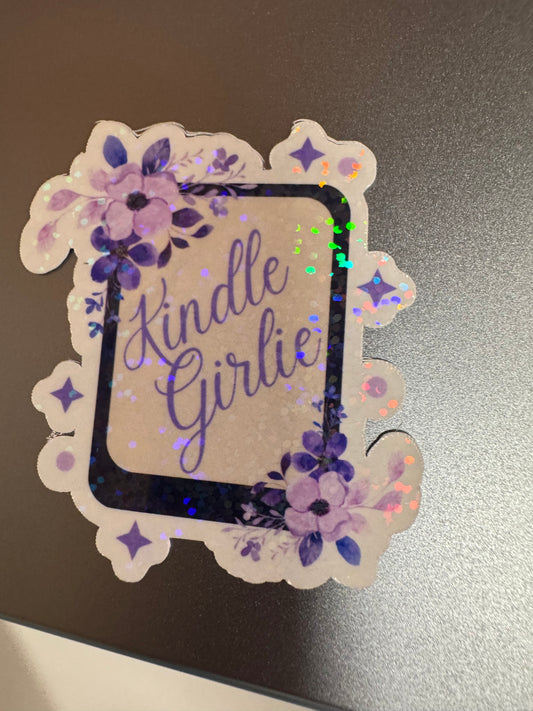 Kindle Girlie Purple - Glitter Vinyl Sticker