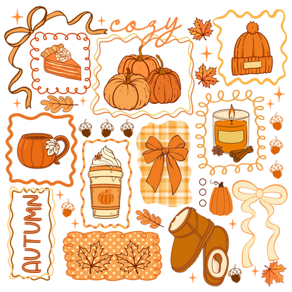 Cozy Autumn/Fall themed Tote Bag - Pumpkin, Candles, Coffee