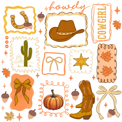 Autumn Cowgirl Tote Bag – Western Fall Vibes | Long Handle | Howdy
