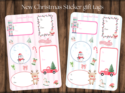 Christmas Holiday Sticker Gift Tags sheet - Cute, Seasonal Tags