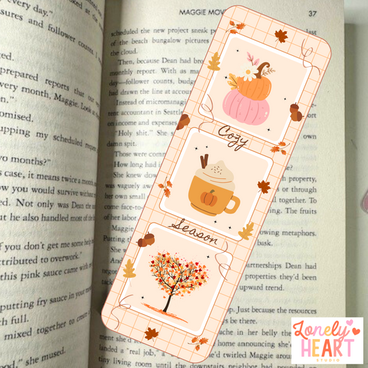 Cozy Season Bookmark | Autumn Reading Accessory | Fall Gift for Book Lovers