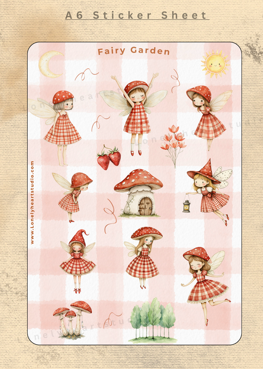Fairy Garden Whimsical A6 Sticker Sheet