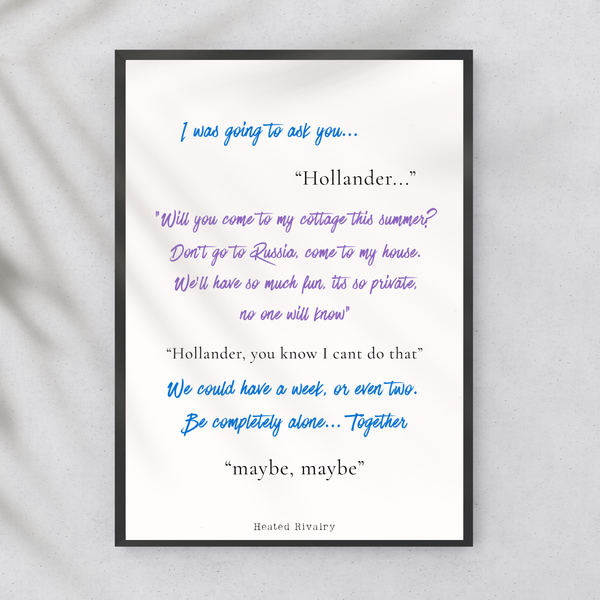 Heated Rivalry Quote Wall print