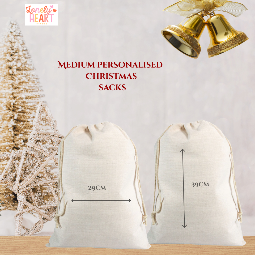 🎄 Personalised Initial Christmas Santa Sack – Christmas Gift Bag