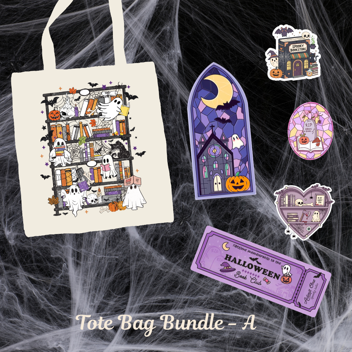 Halloween Collection Bundles - Tote, mugs, Bookmarks and Stickers