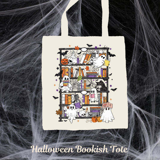 Halloween Bookish Tote Bag | Long Handle