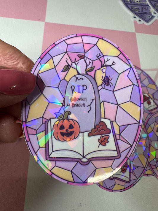 Halloween Holographic stain glass window Sticker – Halloween Aesthetic 💜