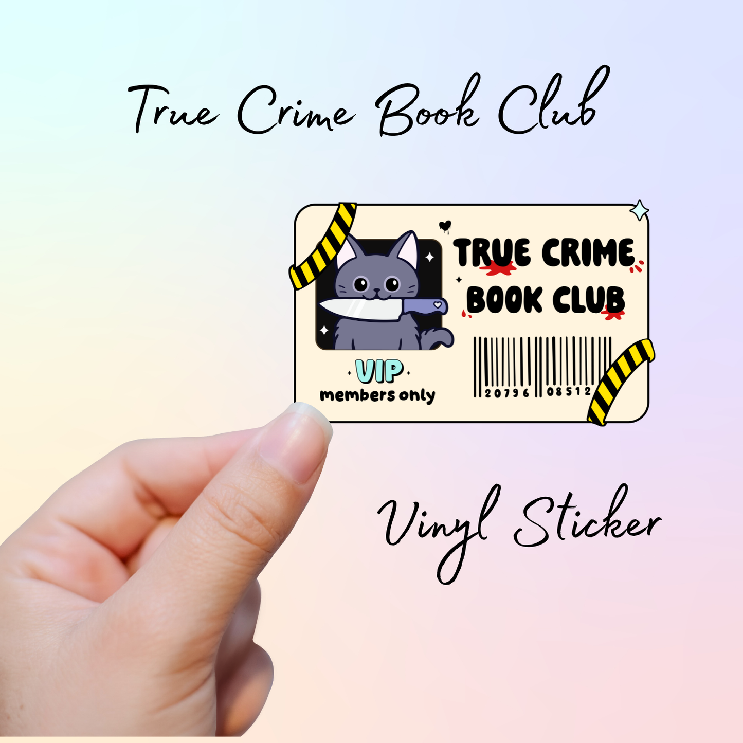 Book Club Membership card Vinyl Stickers - Late Night, True Crime, Romance and Smutty