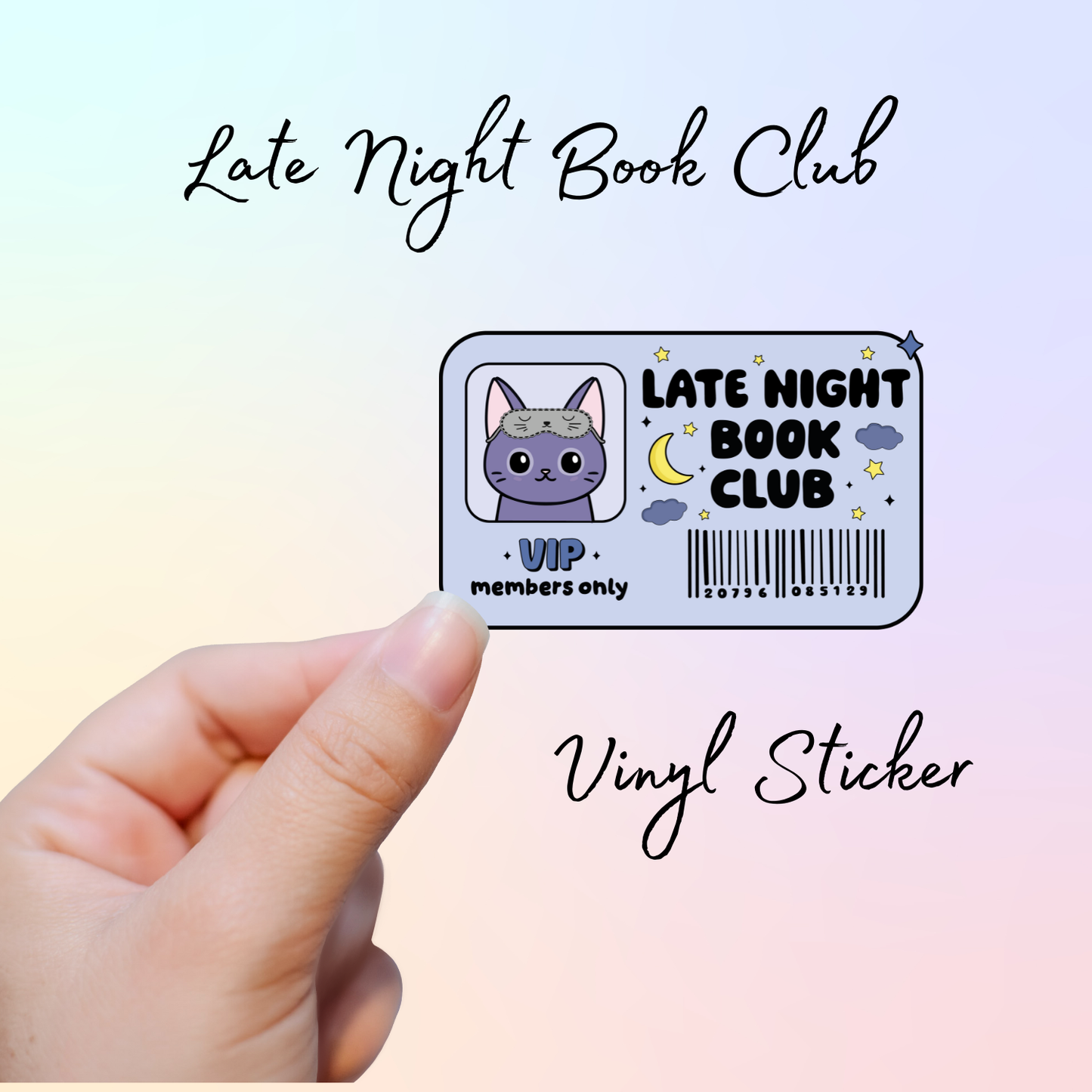 Book Club Membership card Vinyl Stickers - Late Night, True Crime, Romance and Smutty