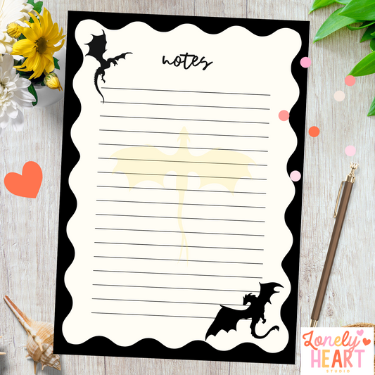 Fourth Wing Inspired - A5 50 Page Notepad