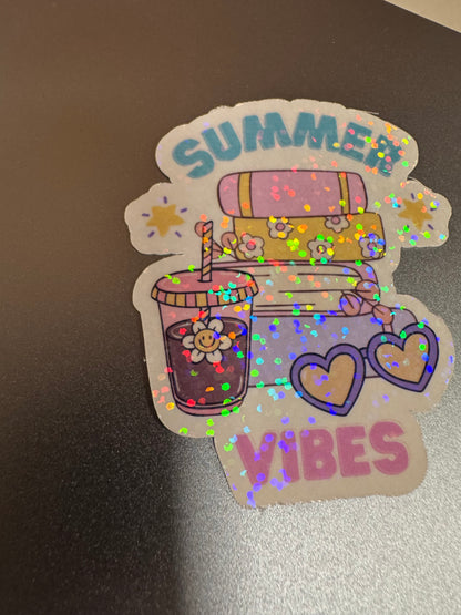 Summer Vibes - Glitter Vinyl Sticker