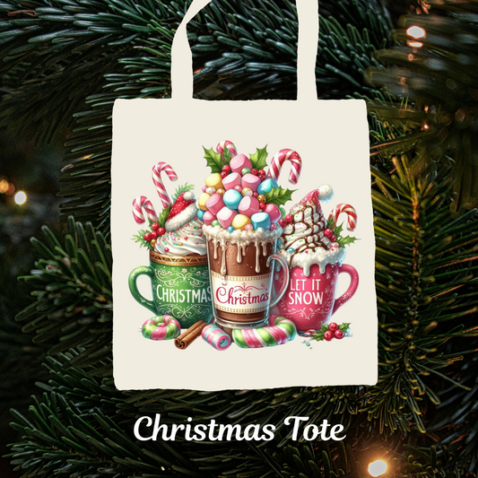 Christmas Collection Tote Bags – Festive Vibes | Long Handle