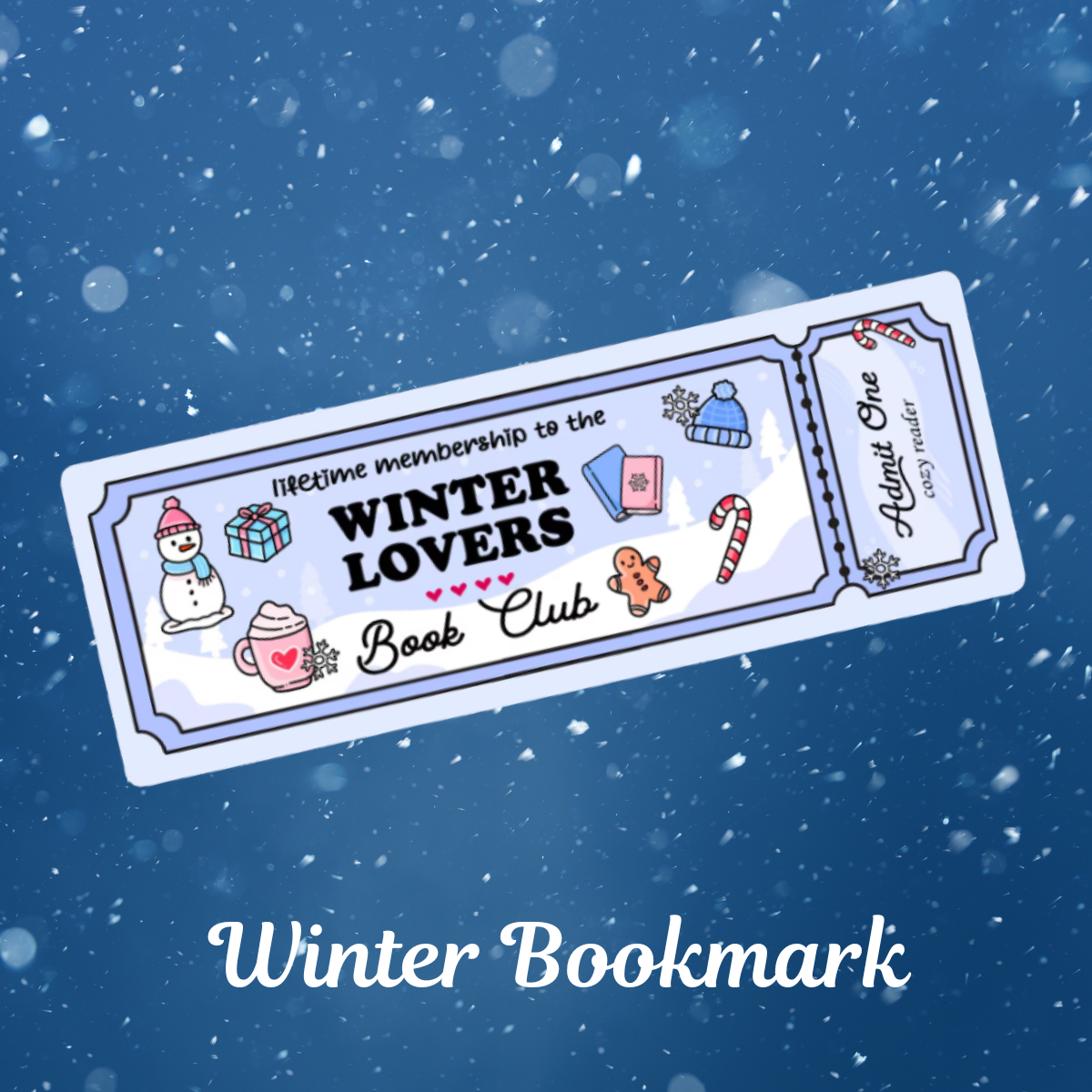 🎄 Lifetime Membership – Winter Lovers Book Club Bookmark
