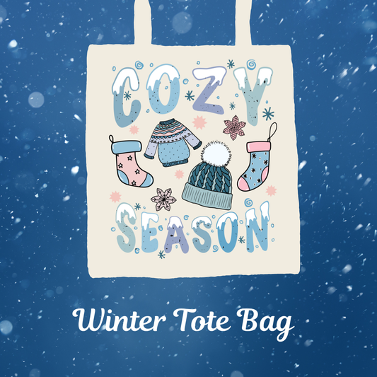 Winter Collection Tote Bags – Festive Vibes | Long Handle