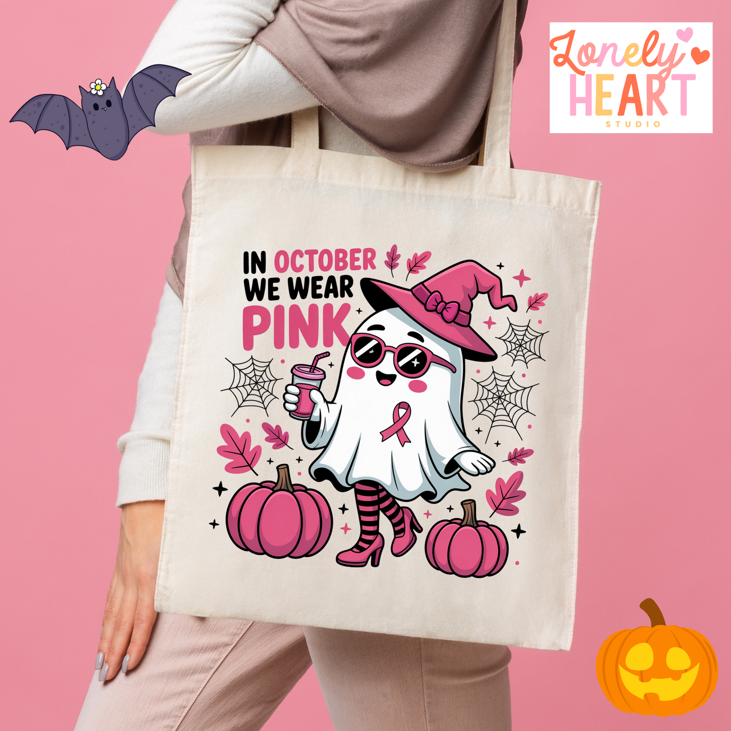🎀 Breast Cancer Awareness Tote Bags (20% Donated to Cancer Research)