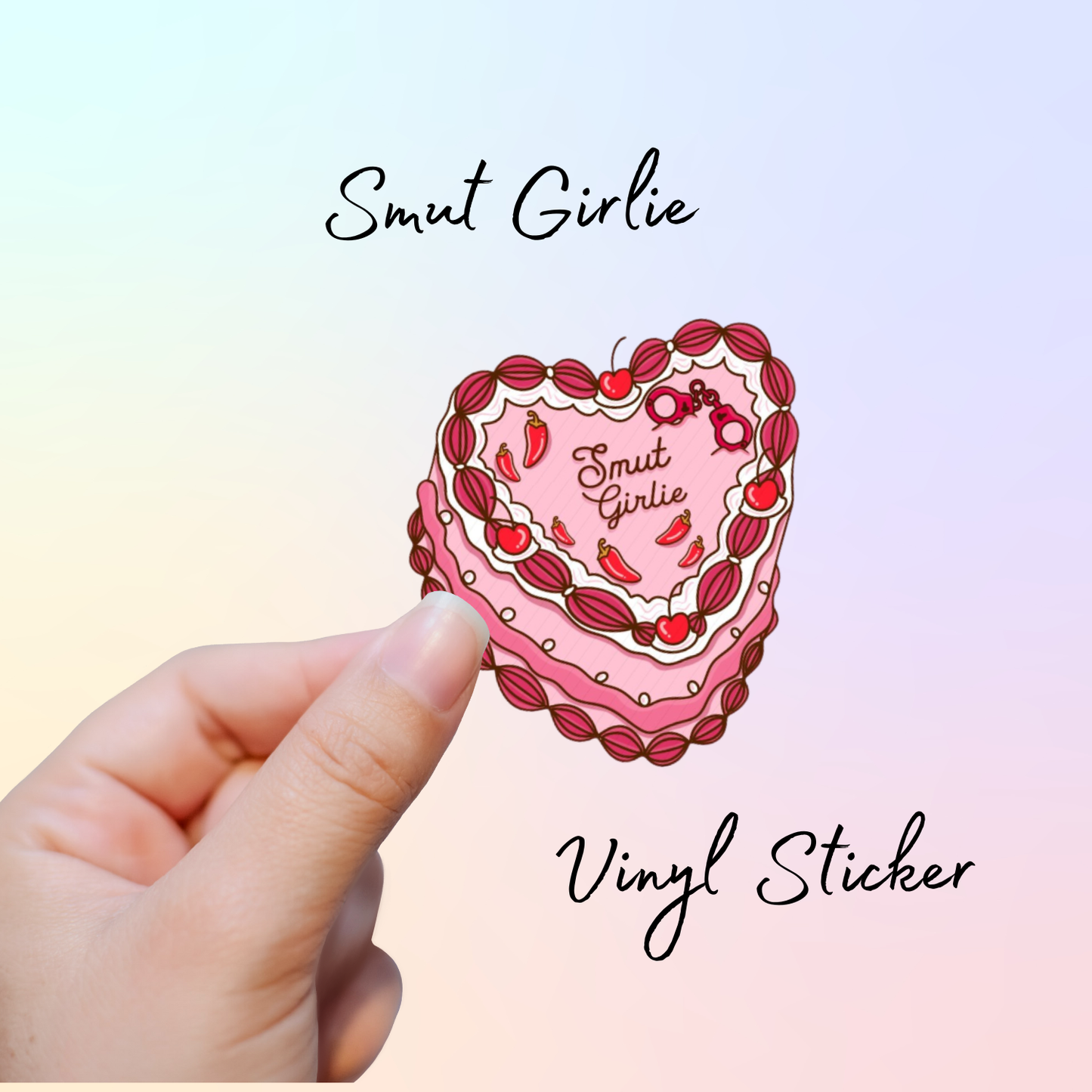 🎂 Birthday Cream Cake Girlie Vinyl Stickers – Fantasy, Romance, Horror, Smut & Seasonal Themes