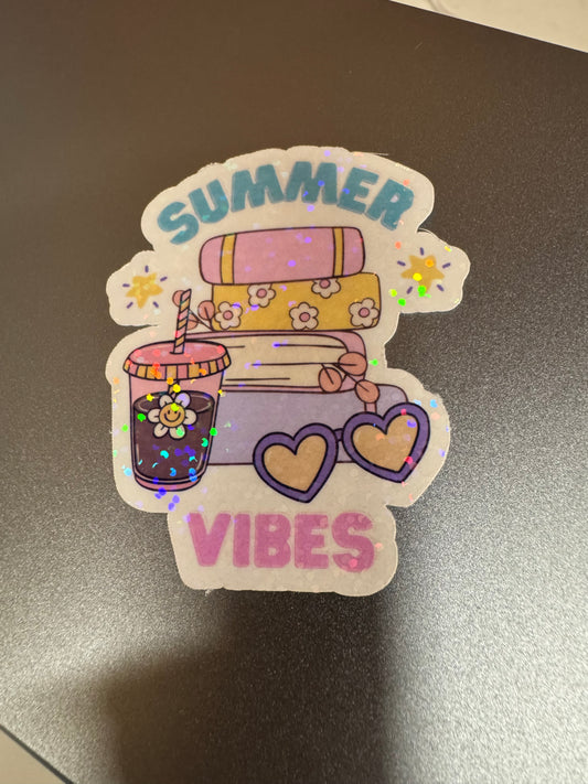 Summer Vibes - Glitter Vinyl Sticker