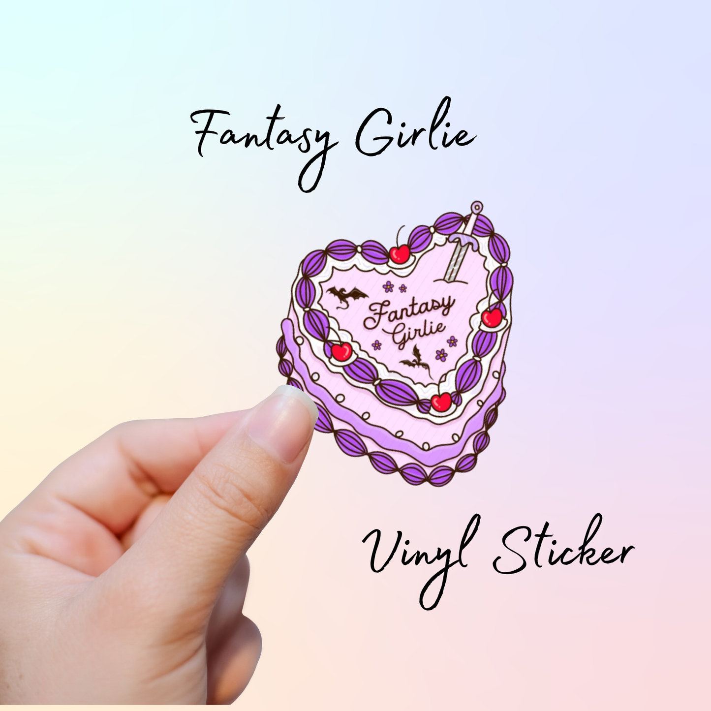 🎂 Birthday Cream Cake Girlie Vinyl Stickers – Fantasy, Romance, Horror, Smut & Seasonal Themes