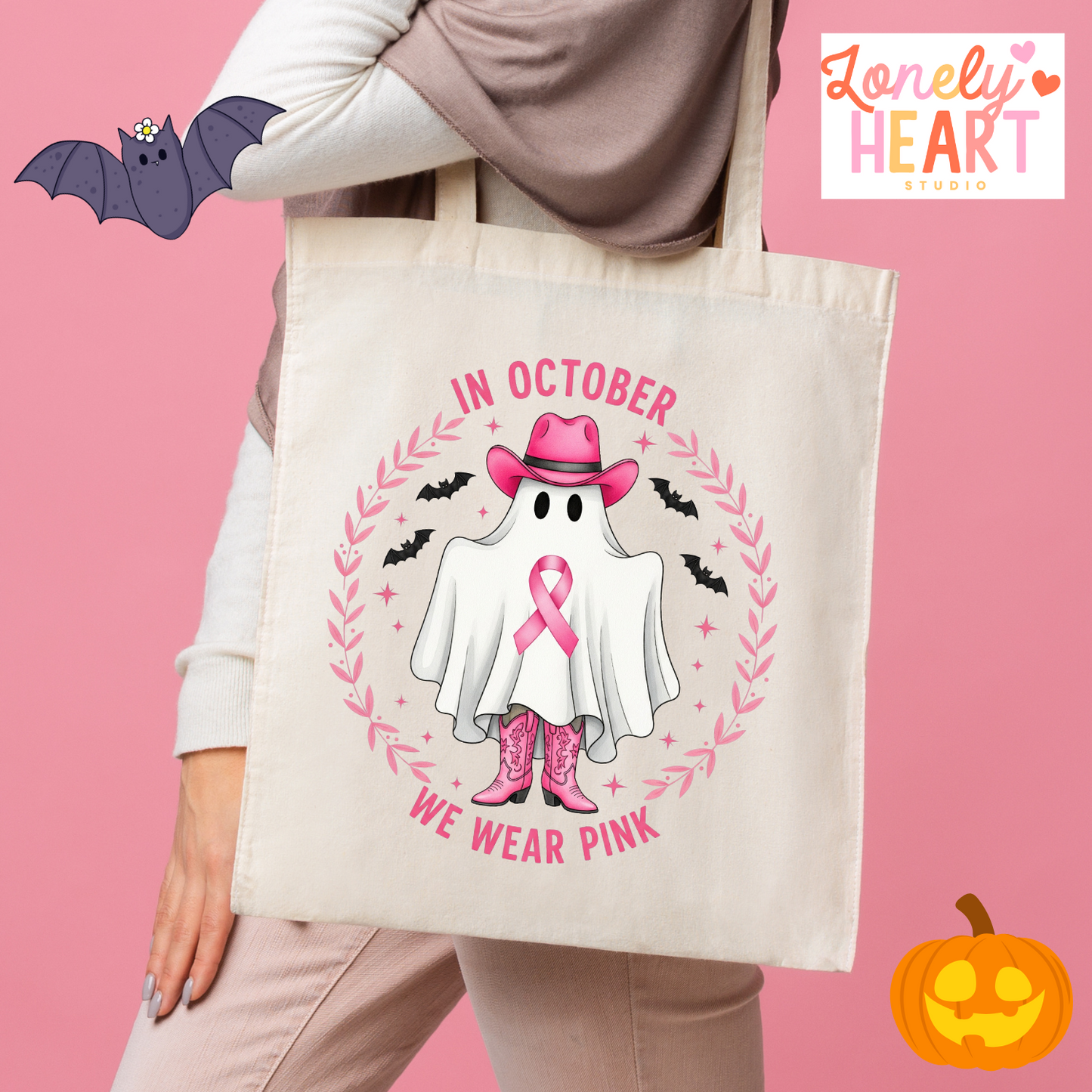 🎀 Breast Cancer Awareness Tote Bags (20% Donated to Cancer Research)