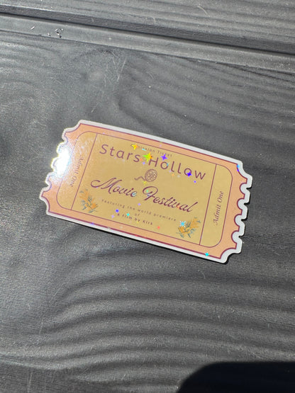Gilmore Girls inspired 'Movie Festival Ticket' - Glitter Vinyl Sticker