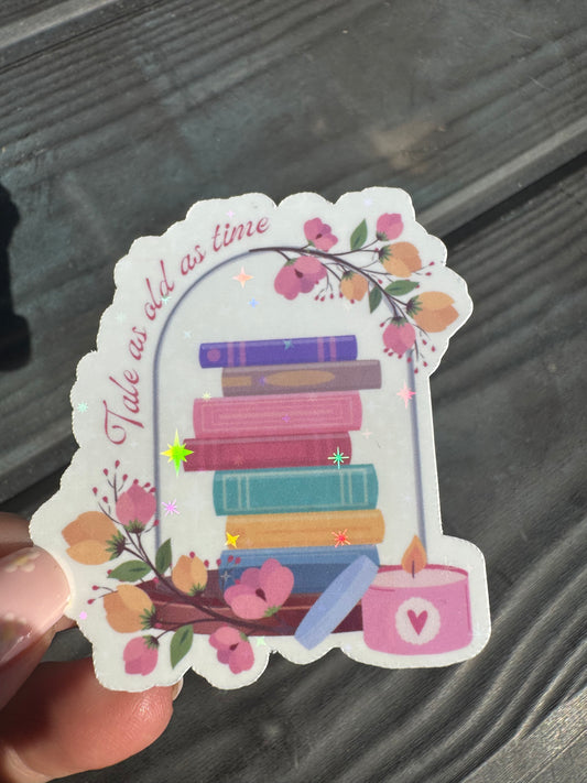 Tale as old as time Vinyl holographic sticker