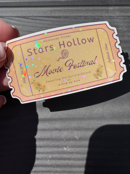 Gilmore Girls inspired 'Movie Festival Ticket' - Glitter Vinyl Sticker