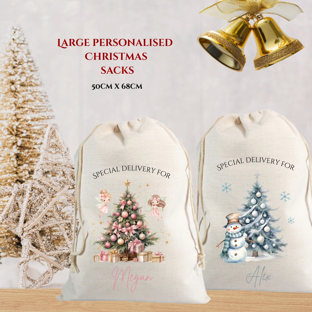 🎄 Personalised Christmas Santa Sack – Christmas Gift Bag