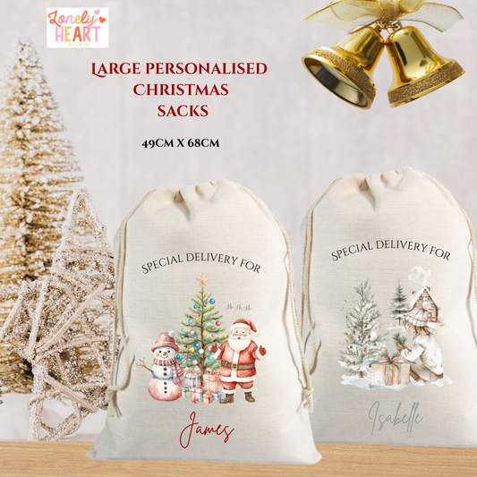 🎄 Personalised Christmas Santa Sack – Christmas Gift Bag